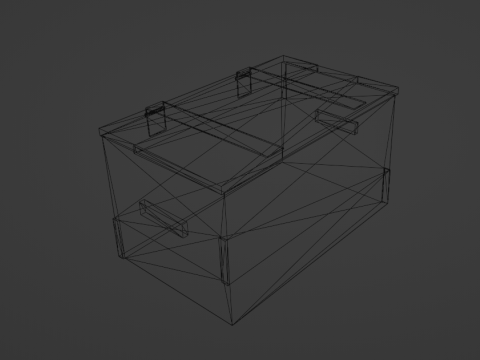 Wooden Chest Crate Low poly 3D Game Ready Low-poly Low-poly 3D Model