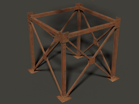 Metal Construction rusted Low-poly 3D Model