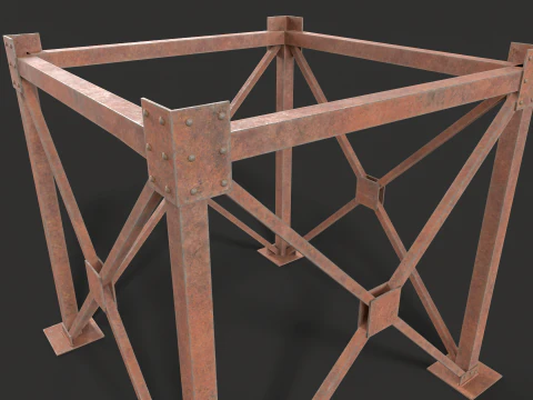 Metal Construction rusted Low-poly 3D Model