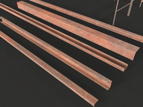 Metal Construction rusted Low-poly 3D Model