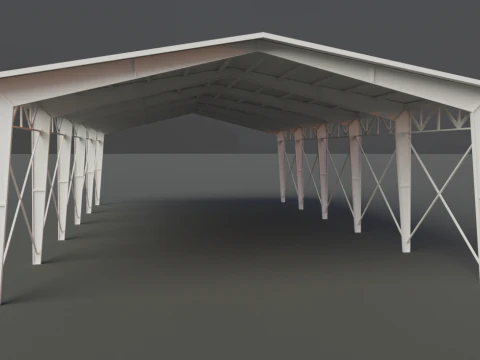 Hangar gr&aacute;tis low-poly Modelo 3D