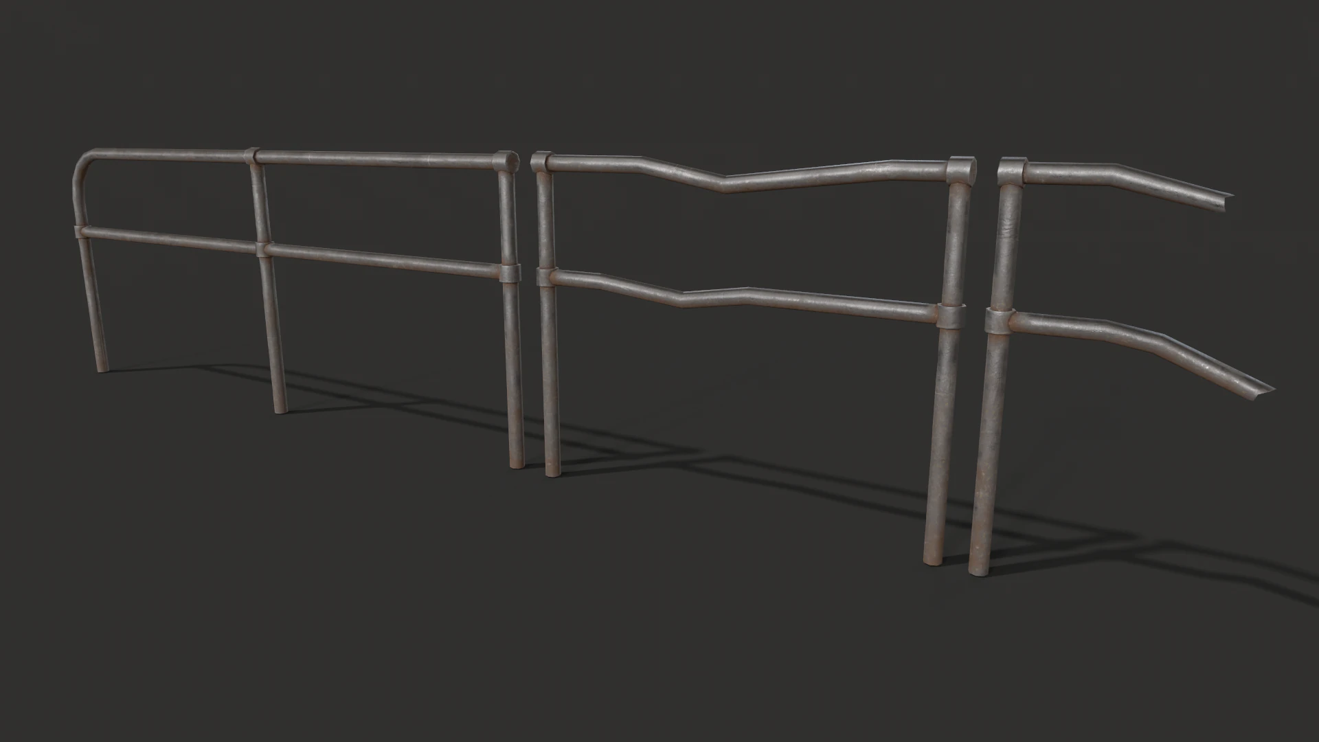Fence Metal set 3D Model .c4d .max .obj .3ds .fbx .stl .blend 