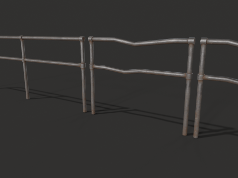 Fence Metal set 3D Модель