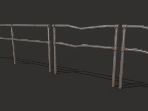 Fence Metal set 3Dモデル