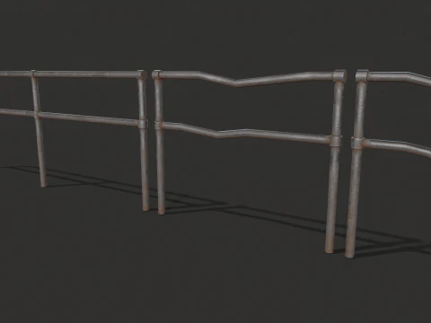 Fence Metal set 3D Model