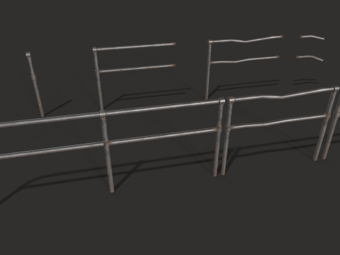 Fence Metal set 3Dモデル