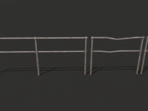 Fence Metal set 3D Model