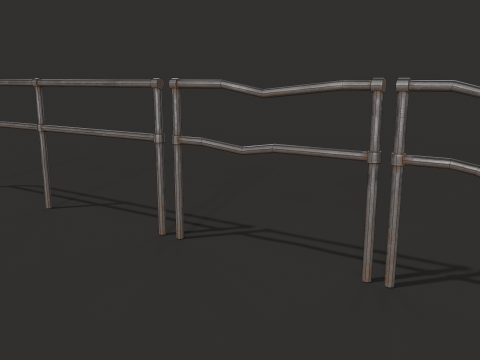 Fence Metal set 3Dモデル