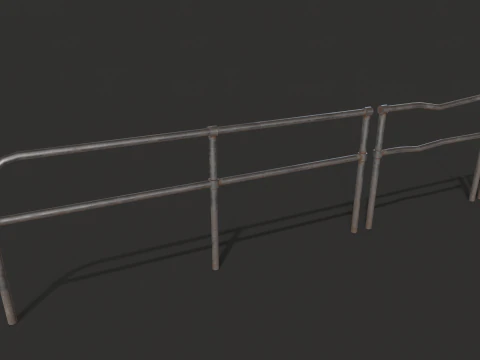 Fence Metal set 3D Model
