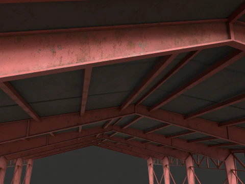 Warehouse Hangar low poly game ready 3D Model