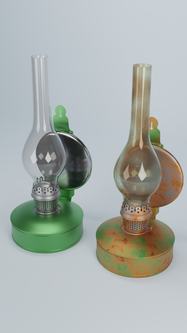 Kerosene lamp 3D Model .c4d .max .obj .3ds .fbx .stl .blend 