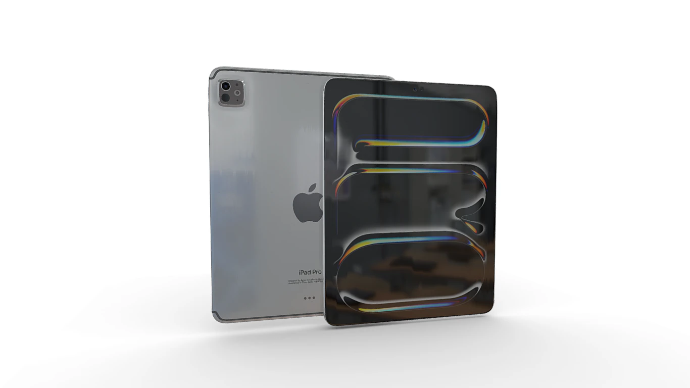 Apple iPad Pro Silver 3D Model .c4d .max .obj .3ds .fbx .stl .blend