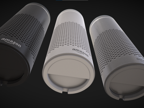AmazonEchoBlackWhiteGrey Modello 3D