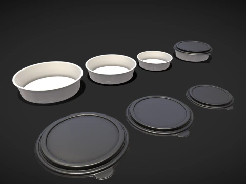 식품용기 3D 모델