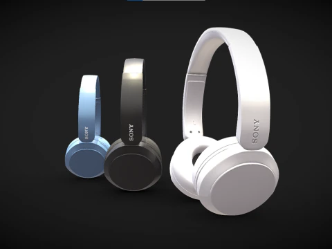 BluetoothHeadphoneSonyWHCH52 3D Model