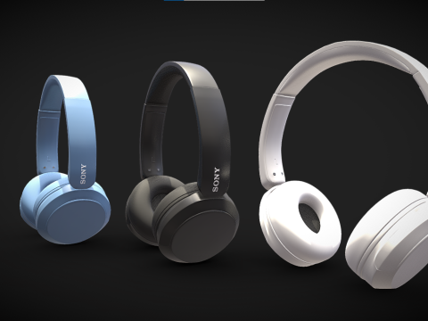 BluetoothHeadphoneSonyWHCH52 3D Model