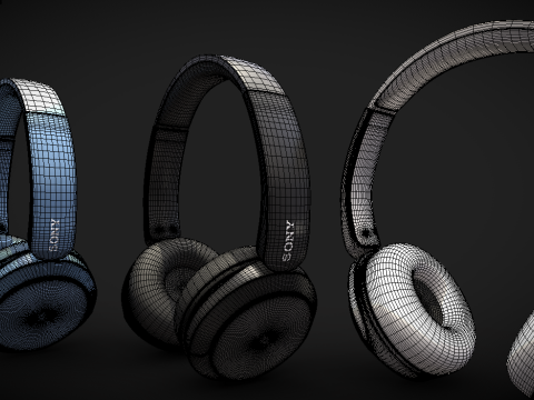 BluetoothHeadphoneSonyWHCH52 3D Model