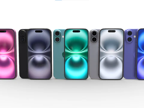 新しいiPhone 16すべて 3Dモデル