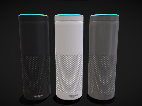 Amazon Echo Black White Grey 3D Model