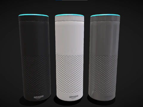 Amazon Echo Hitam Putih Abu-abu Model 3D