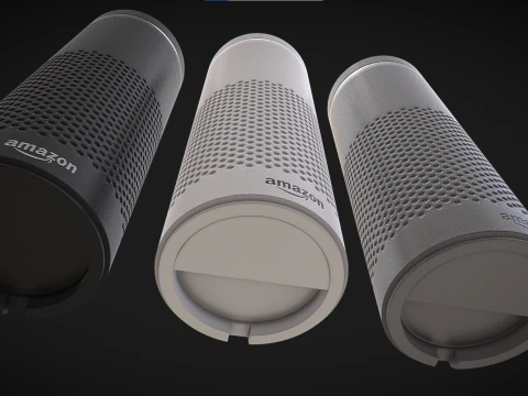 Amazon Echo Black White Grey 3D Model