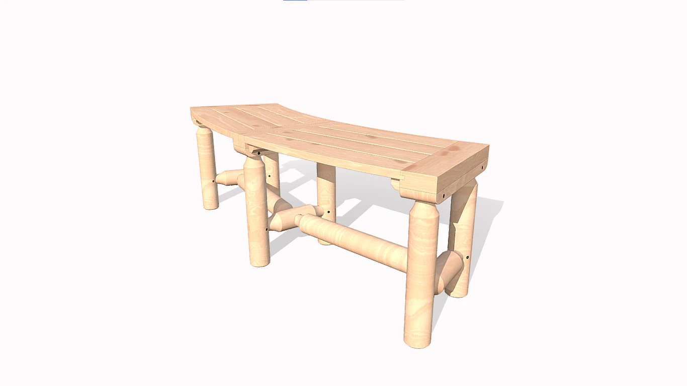 Bench 3D Model .c4d .max .obj .3ds .fbx .stl .blend 