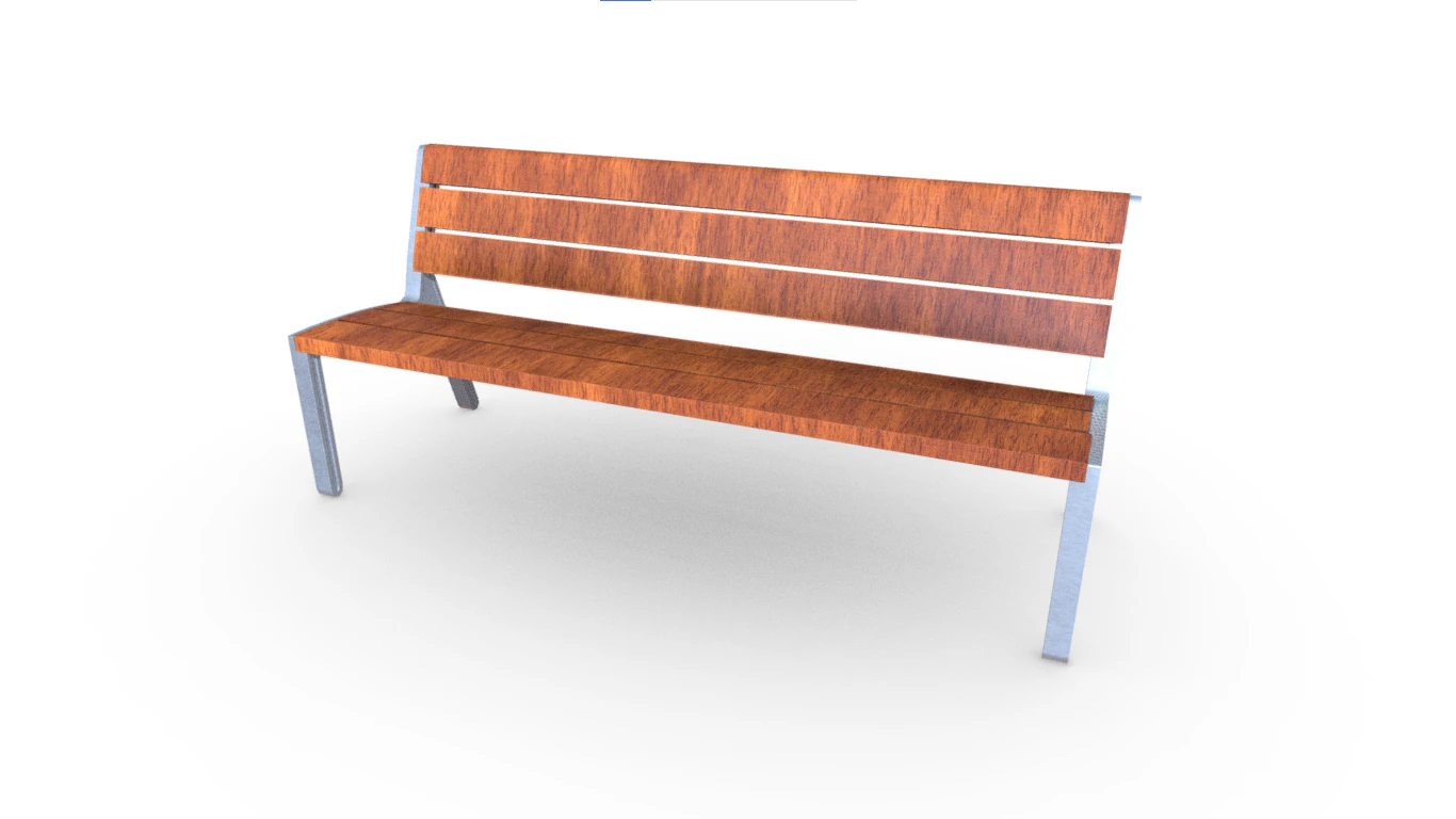 Park Bench 3D Model .c4d .max .obj .3ds .fbx .stl .blend 