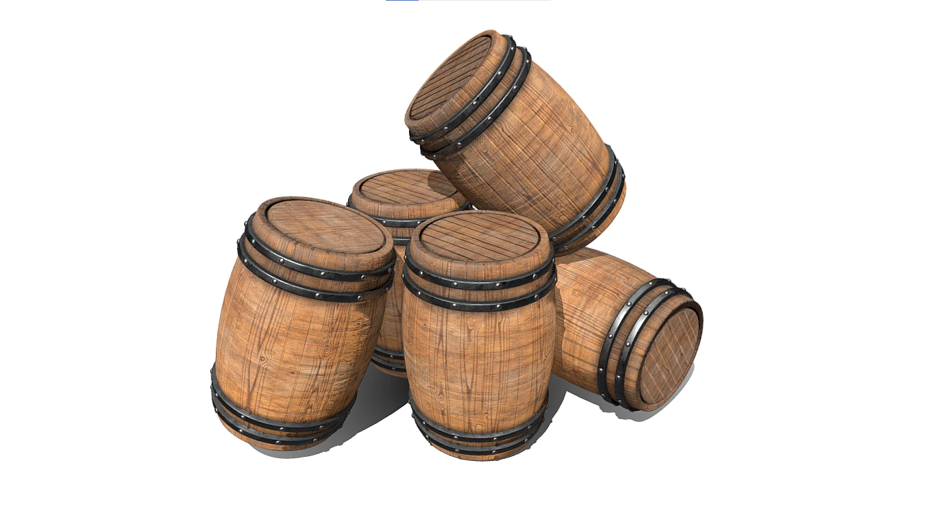Barrel 3D Model .c4d .max .obj .3ds .fbx .stl .blend 