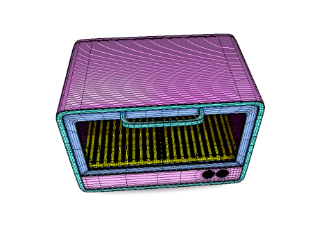 Electric Toaster Oven Cartoon 3D Model