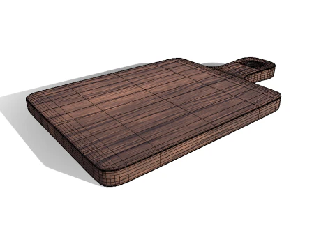 Wooden Vegetable Cutting Board 3D Model