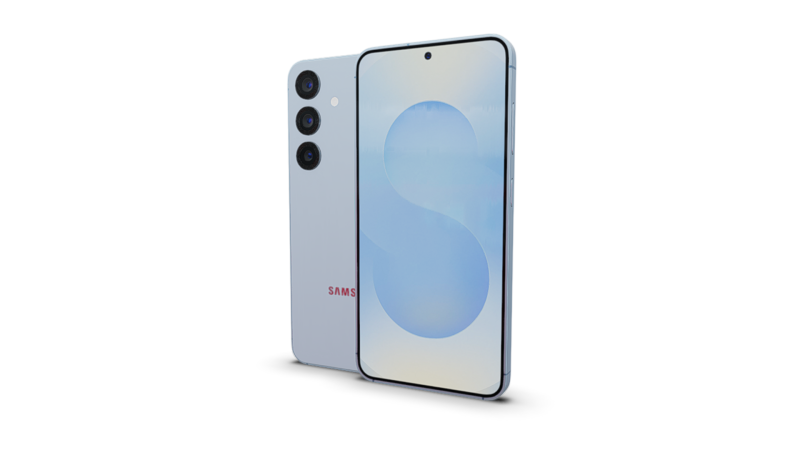 Samsung Galaxy S25 Silver High-Quality Smartphone 3D मॉडल .c4d .max .obj .3ds .fbx .stl .blend