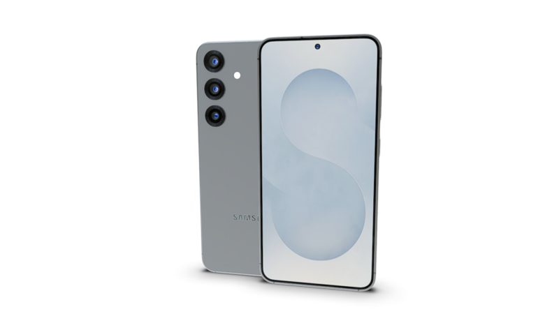 Samsung Galaxy S25 Silver 3D Model .c4d .max .obj .3ds .fbx .stl .blend