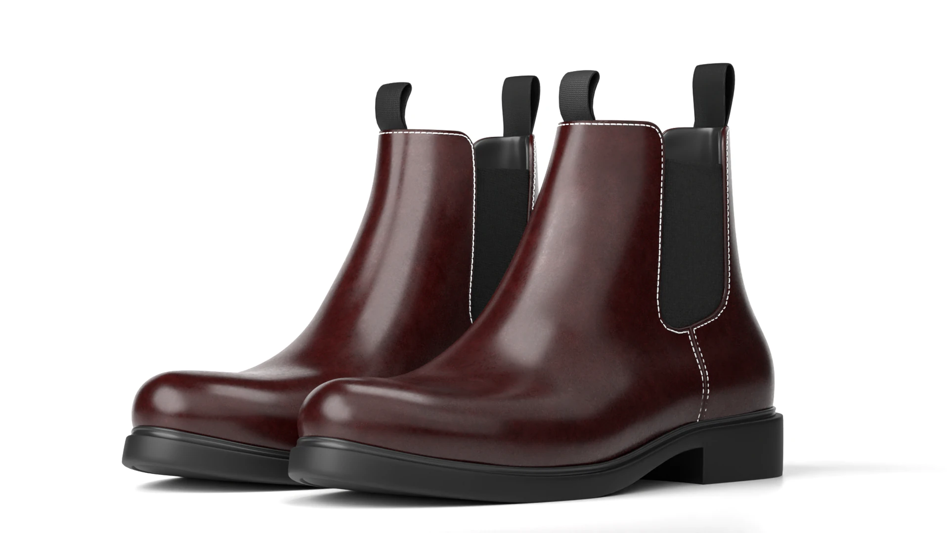 Realistic Chelsea Boots Game Ready 3D Model .c4d .max .obj .3ds .fbx .stl .blend 