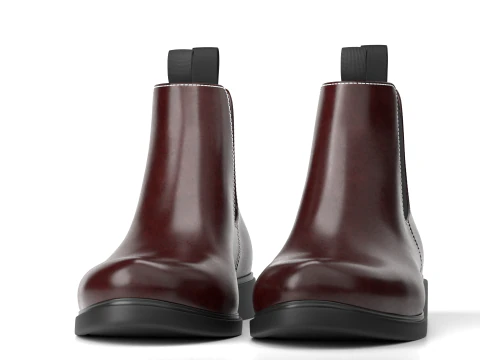 Realistic Chelsea Boots Game Ready 3D Model