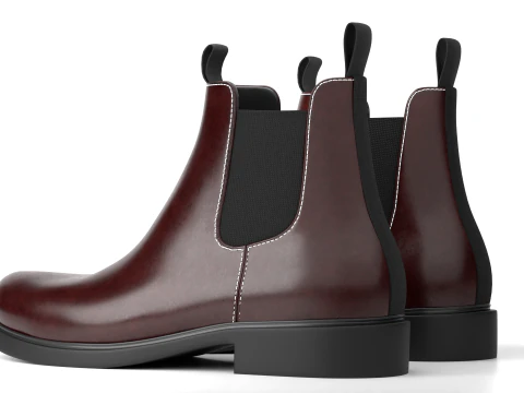 Realistic Chelsea Boots Game Ready 3D Model