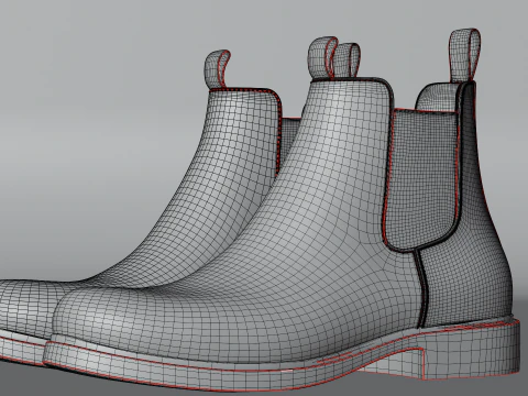 Realistic Chelsea Boots Game Ready 3D Model