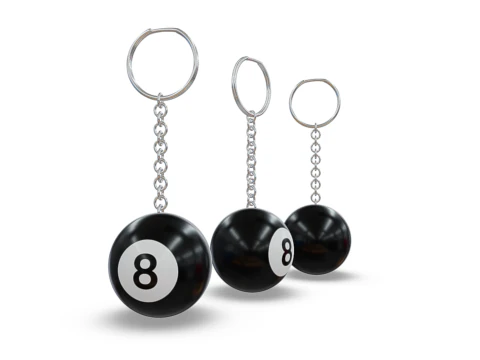 8 Ball Keychain 3D Model