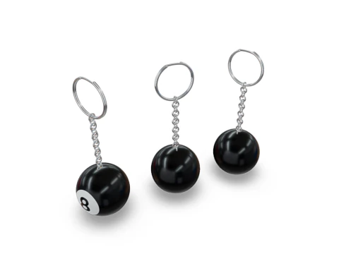 8 Ball Keychain 3D Model