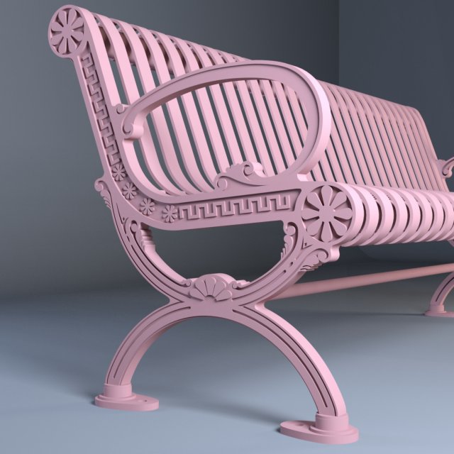 Metal bench Model 3D .c4d .max .obj .3ds .fbx .stl .blend 