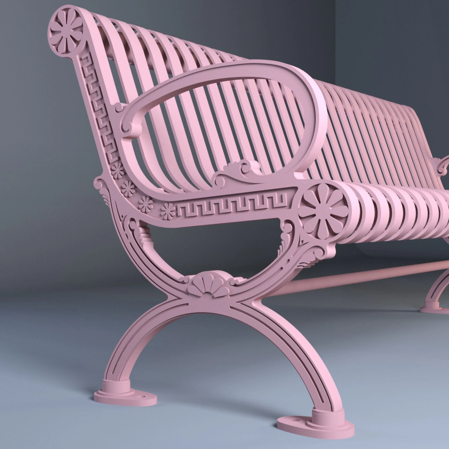 Panca in metallo Modello 3D .c4d .max .obj .3ds .fbx .stl .blend 