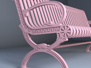 Metal bench 3D Model