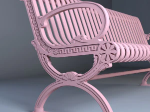 Металлическая скамейка 3D Модель