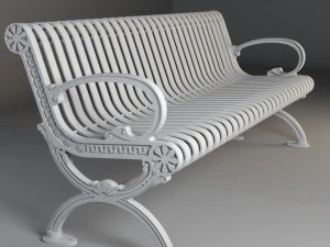 Panca in metallo Modello 3D