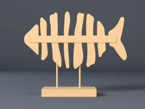 Est&aacute;tua decorativa de peixe Modelo 3D