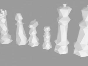 Minimalist lowpoly chess pieces 3D Print Model