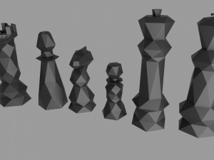 Minimalist lowpoly chess pieces 3D 打印模型