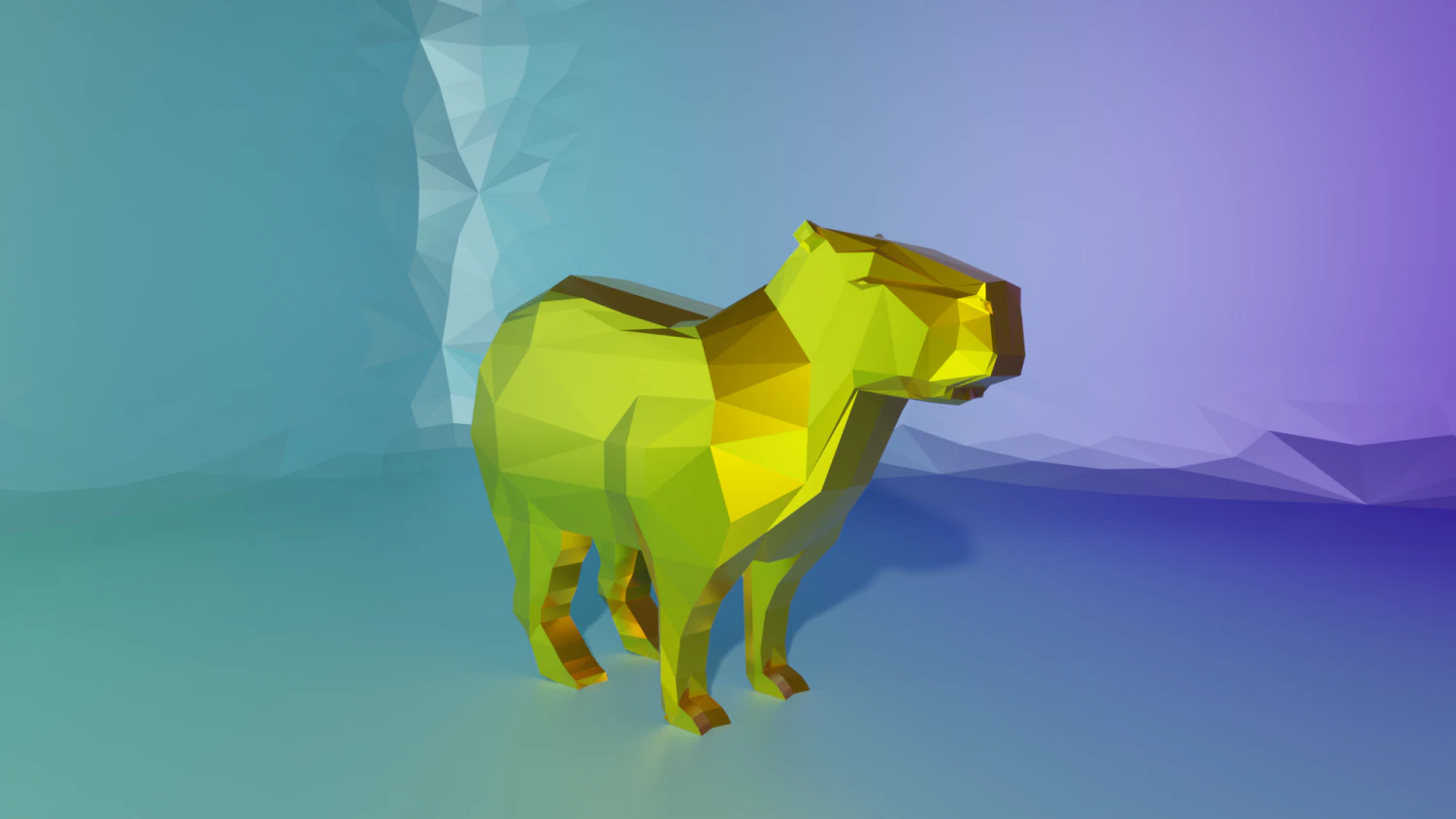 Lowpoly Capybara 3D Model .c4d .max .obj .3ds .fbx .stl .blend 