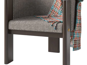 Malta Boucle Dining Chair 3D Model