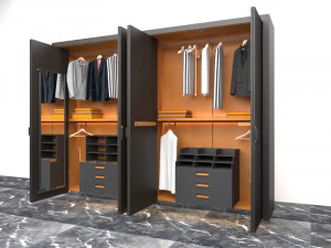 Armario de madera maciza de estilo moderno - Modelo 3D