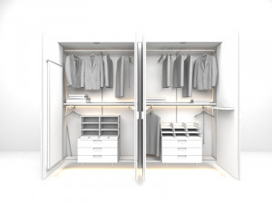 Modern style solid wood wardrobe - 3D Model
